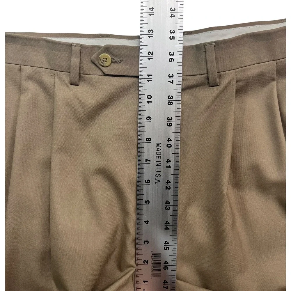 Ralph Lauren 36x32 Dress Pants Trousers Total Comfort Wool Pleated High Waisted